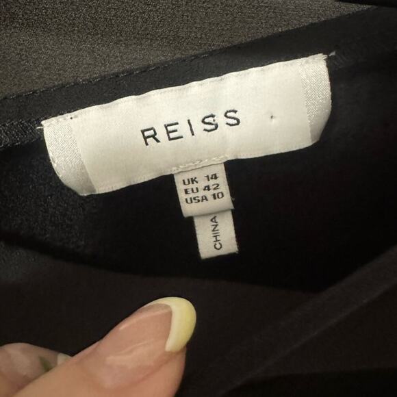 Reiss Salma Black Fitted Formal Mini Mesh Dress Size 10 - Picture 9 of 12